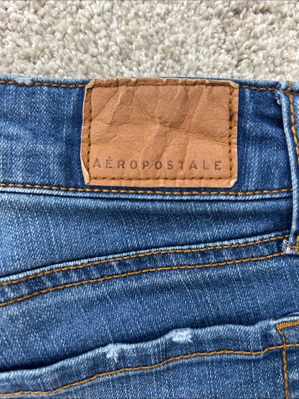 Aeropostale Women's Ripped Denim Shorts - Blue